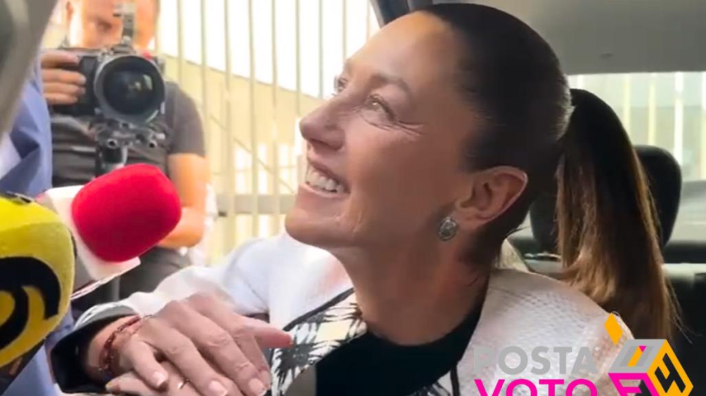 Claudia Sheinbaum llama a votar antes de sufragar en su casilla